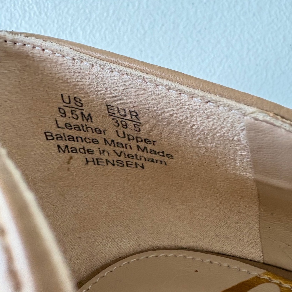 Sam Edelman Hensen Nude 4” Heel Size 9.5 Pointed Toe Leather Career Cocktail - Picture 9 of 12